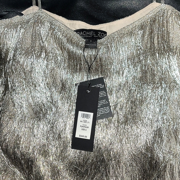 Rachel Zoe fringe metallic blouse - Picture 5 of 7